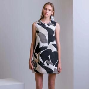Josie Natori Abstract Modern Print Sheath Dress NWOT Size 8
